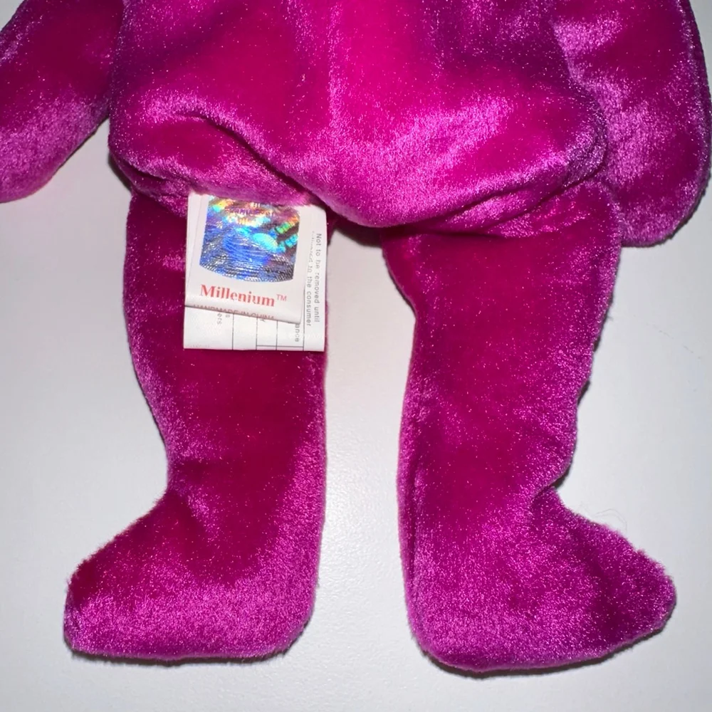 Ty Beanie Baby Millennium Bear Purple Plush Toy 1999 Canadian Tush Tag NEW NWT